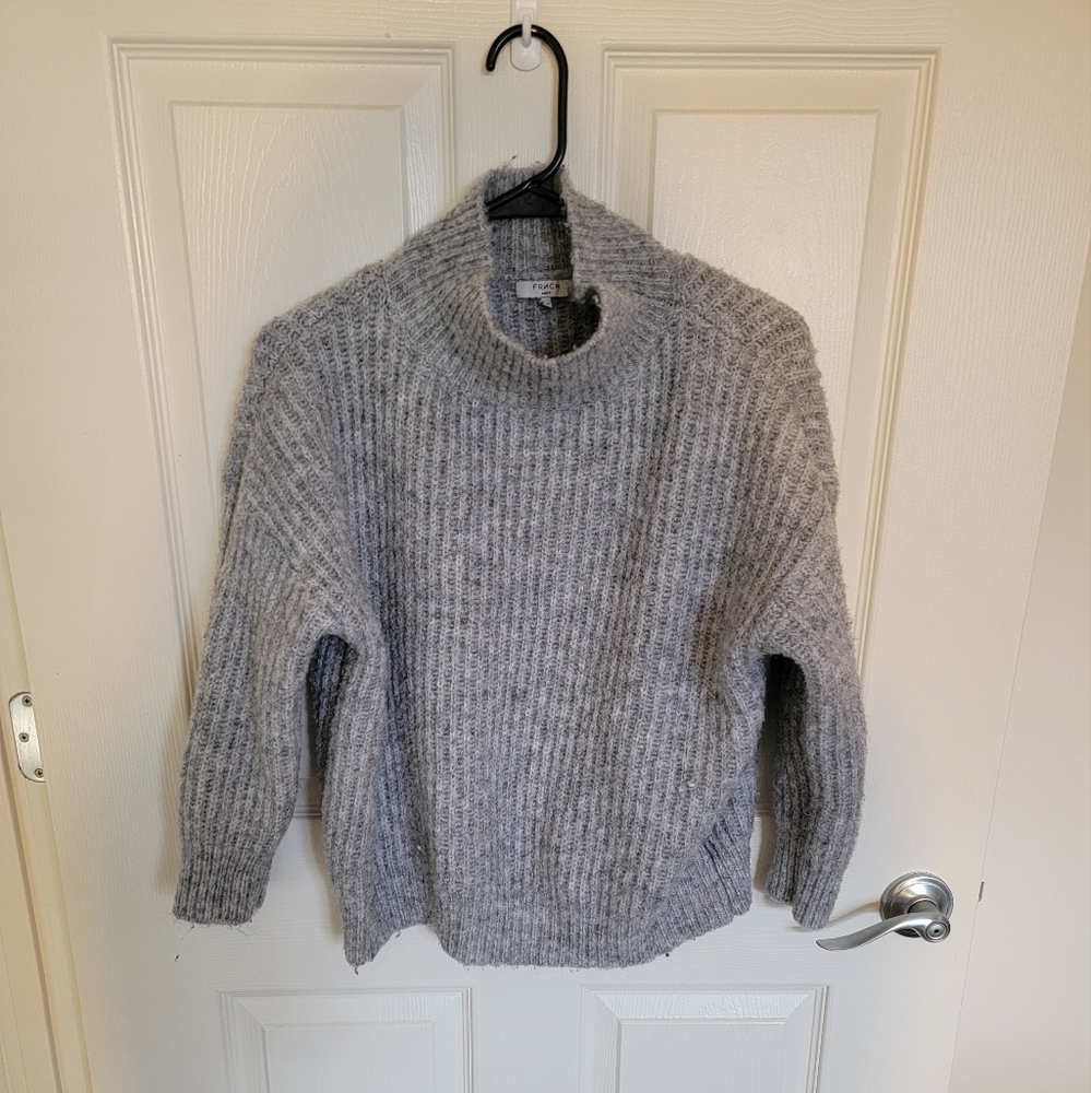 FRNCH Paris Oversized Mock Neck Sweater Grey Size S/M